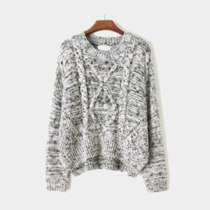 Lace-Up V-Neck Sweater