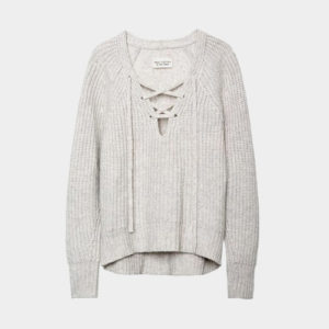 Purple High Neck Cable Sweater